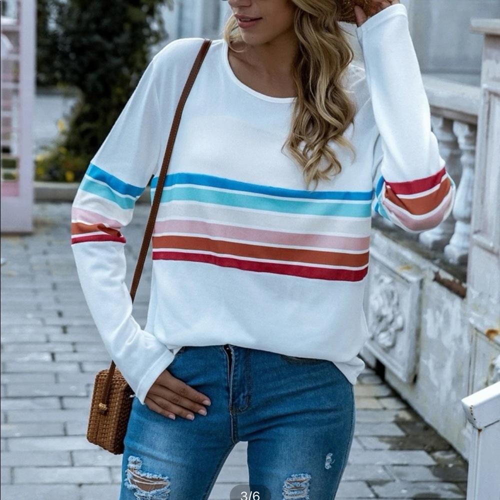 🌈SHEIN rainbow long sleeve top XL 🌈